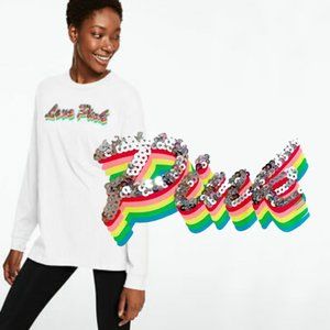 VS PINK Rainbow Sequin Tee Bling NEW with TAGS